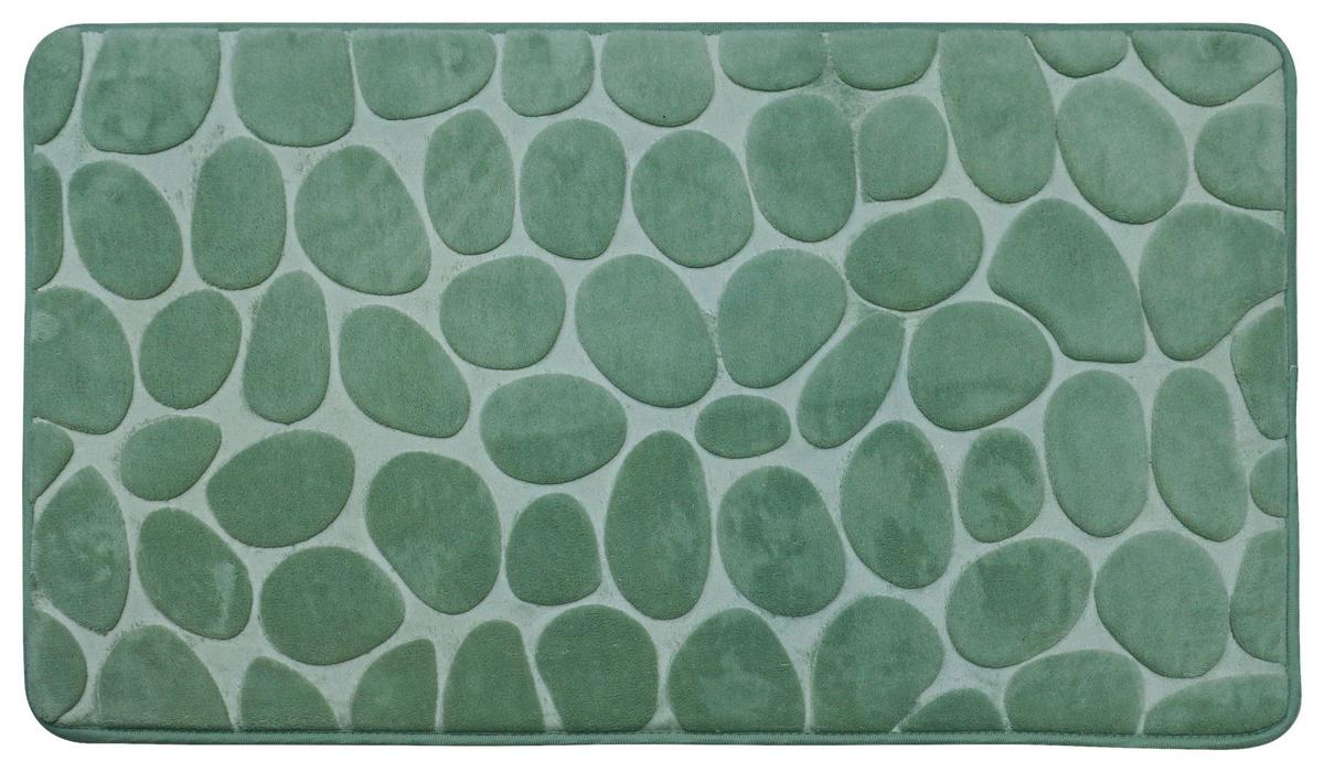 Fürdőszobaszőnyeg Stone Kb. 50/80cm - mentazöld, Modern, textil (50/80cm) - Luca Bessoni