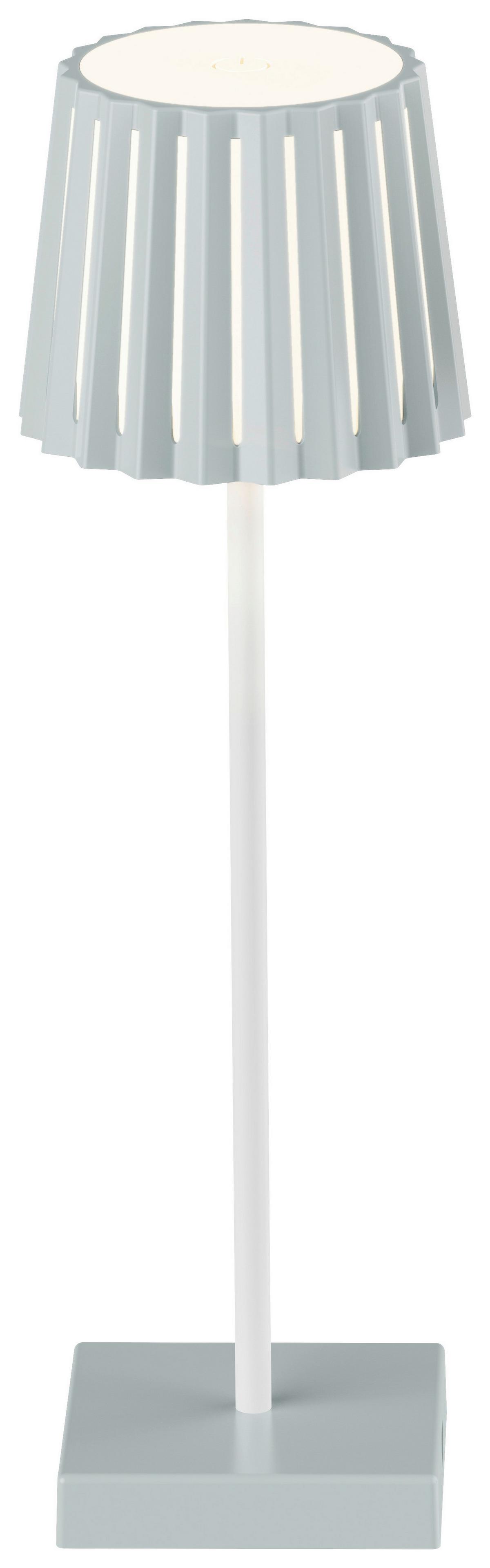 STOLNÍ LAMPA NA BATERIE PLISI - bílá/šalvějově zelená, Moderní, kov/plast (10/28cm) - Mömax