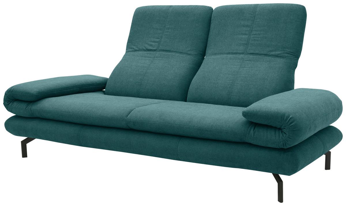 2-Sitzer-Sofa Looks Xiii Petrol - Petrol/Schwarz, Design, Textil (204 (264)/83 (110)/98cm) - LOOKS by W.Joop