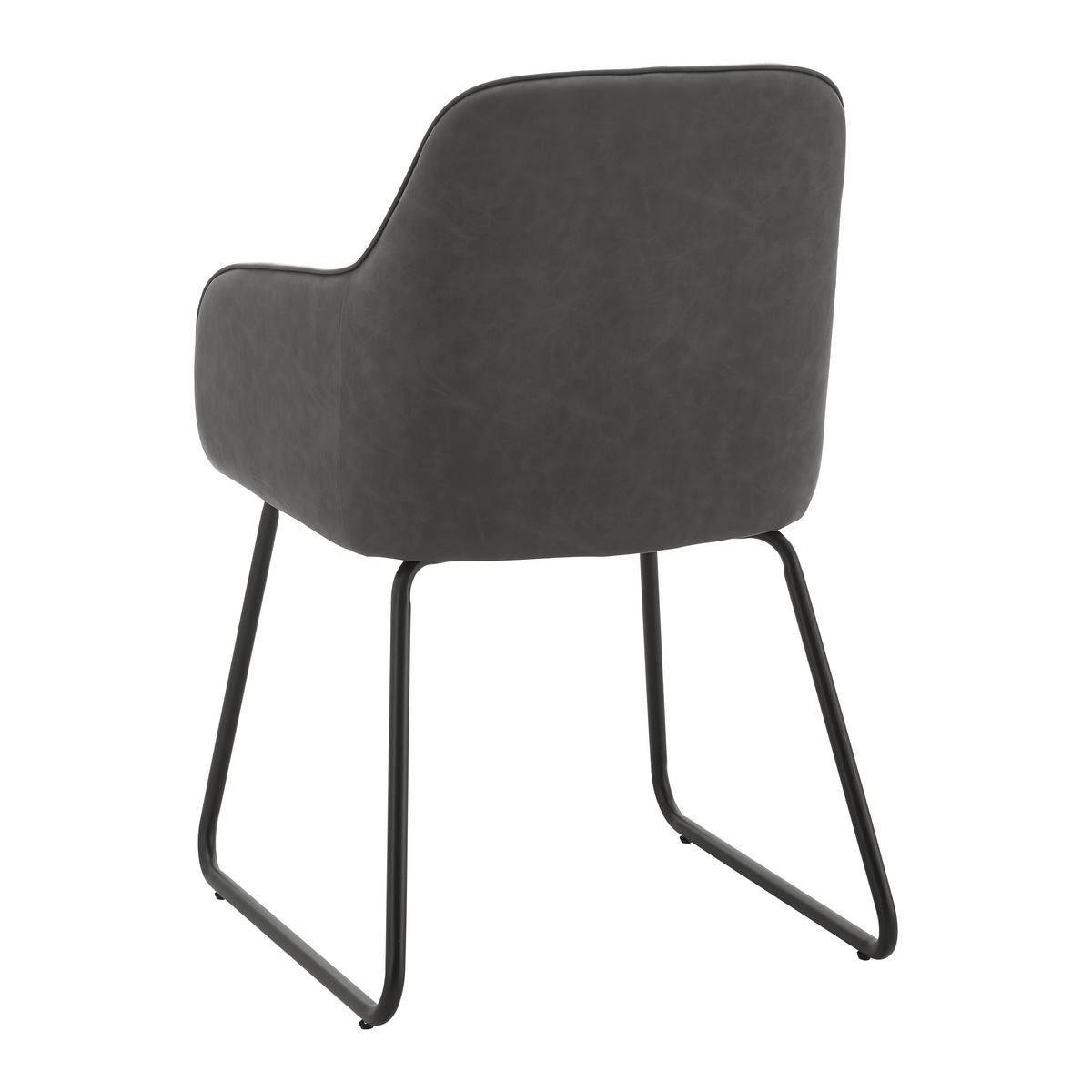 Židle s opěrkou DAJA šedá/tm.šedá - černá/světle šedá, Moderní, kov/dřevo (56/85/62cm) - Bessagi Home
