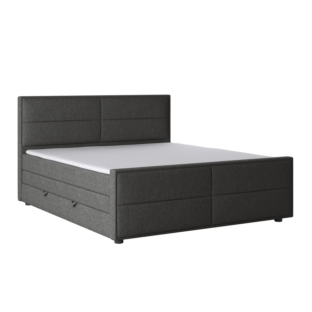 Boxspringbett Palermo 180x200 cm Anthrazit - Anthrazit, MODERN, Holz/Kunststoff (180/200cm) - MID.YOU