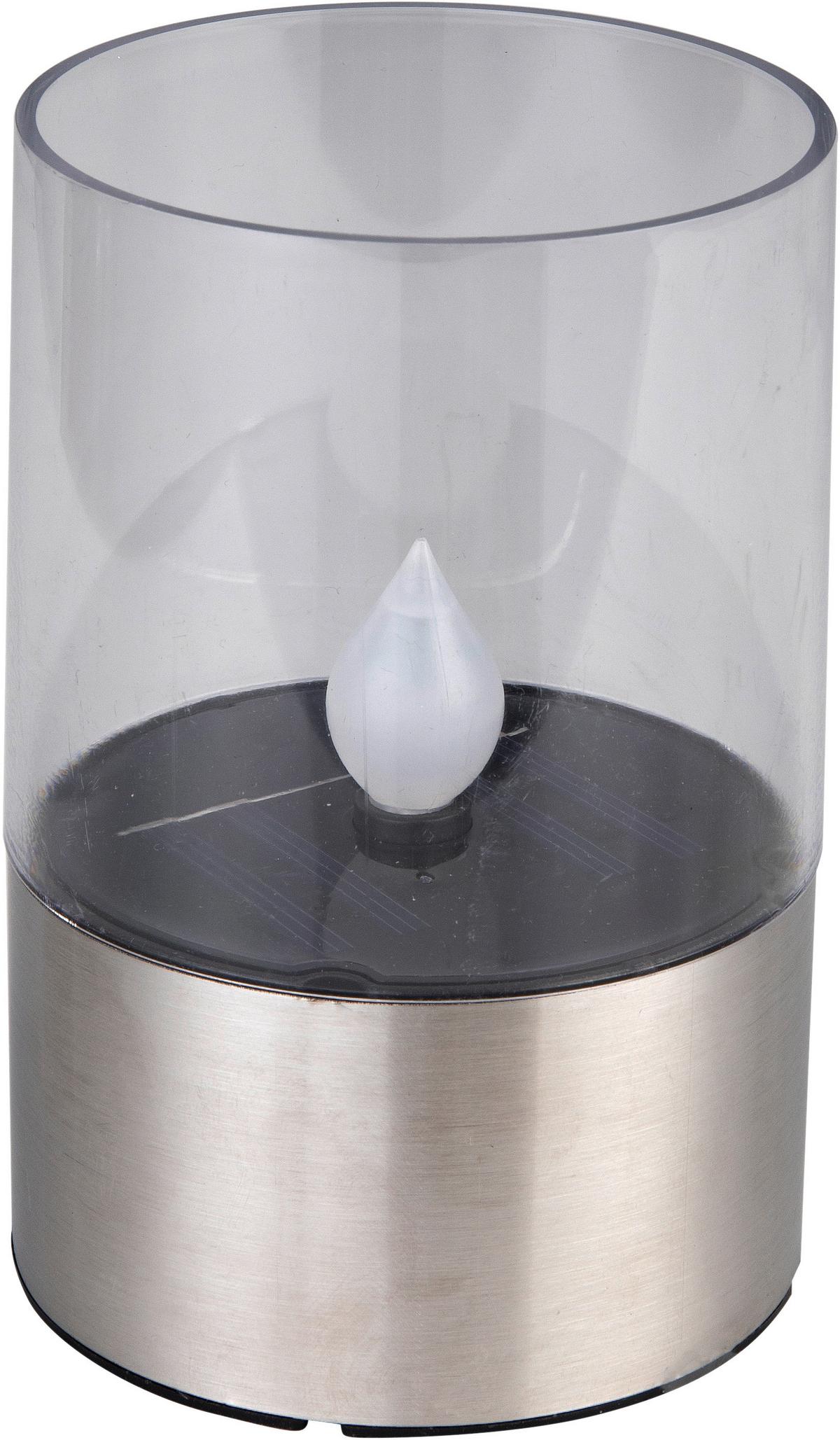 Solarleuchte Edelstahlfarbe Bella 1xled H: 11cm - Edelstahlfarben, KONVENTIONELL, Kunststoff/Metall (7,5/11cm) - Homezone