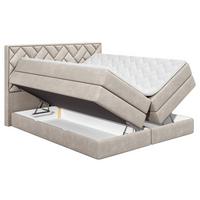 Boxspringbett Inkl. Topper Beige 160x200 Cm Loreno - Beige/Schwarz, MODERN, Holzwerkstoff/Textil (160/200cm) - MID.YOU