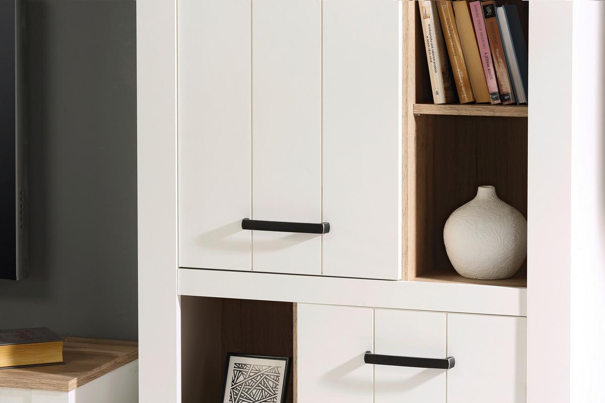 Szekrény Elara - Bianco tölgy/fehér, Modern, műanyag/faalapú anyag (86,7/147,1/42,2cm)