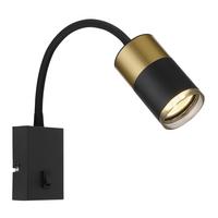 Wandleuchte 57850w - Schwarz/Grau, Design, Kunststoff/Metall (7/43cm) - Globo