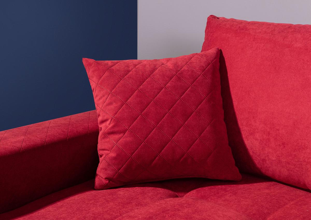 Ecksofa Barkley - Rot/Schwarz, KONVENTIONELL, Textil (176/243cm) - MID.YOU