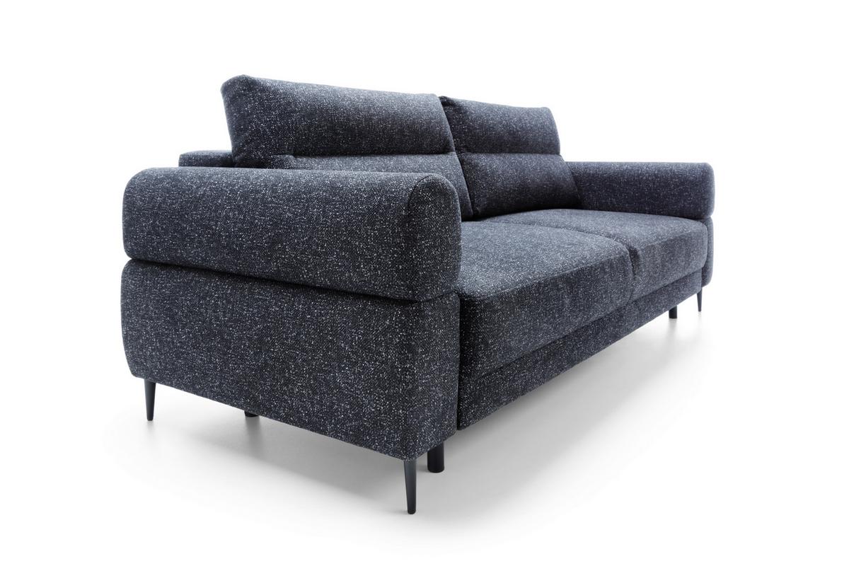 Schlafsofa Nordic Blau B: 102cm - Blau/Schwarz, Basics, Textil (232/94/102cm) - Livetastic
