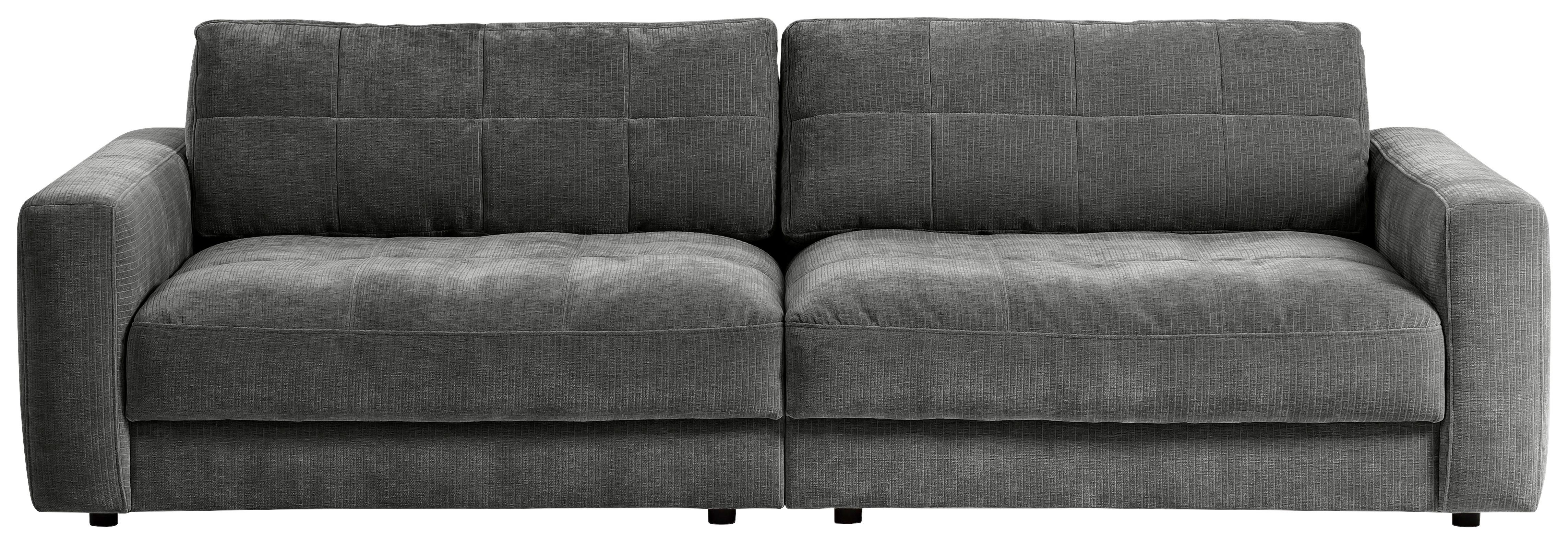 Bigsofa Be Comfy B: 264 Cm Dunkelgrau Cord - Dunkelgrau/Schwarz, MODERN, Textil (264/83/111cm) - MID.YOU