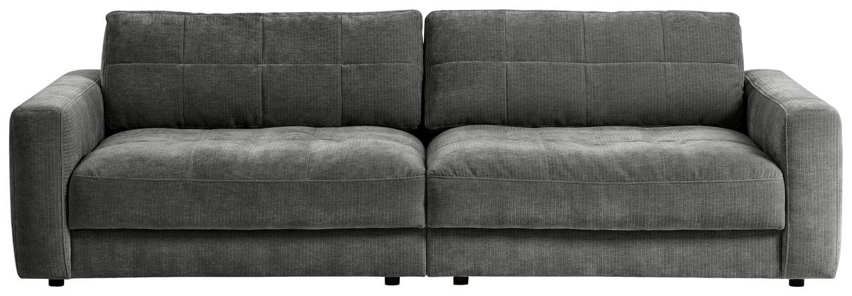 Bigsofa Be Comfy B: 264 Cm Dunkelgrau Cord - Dunkelgrau/Schwarz, MODERN, Textil (264/83/111cm) - MID.YOU