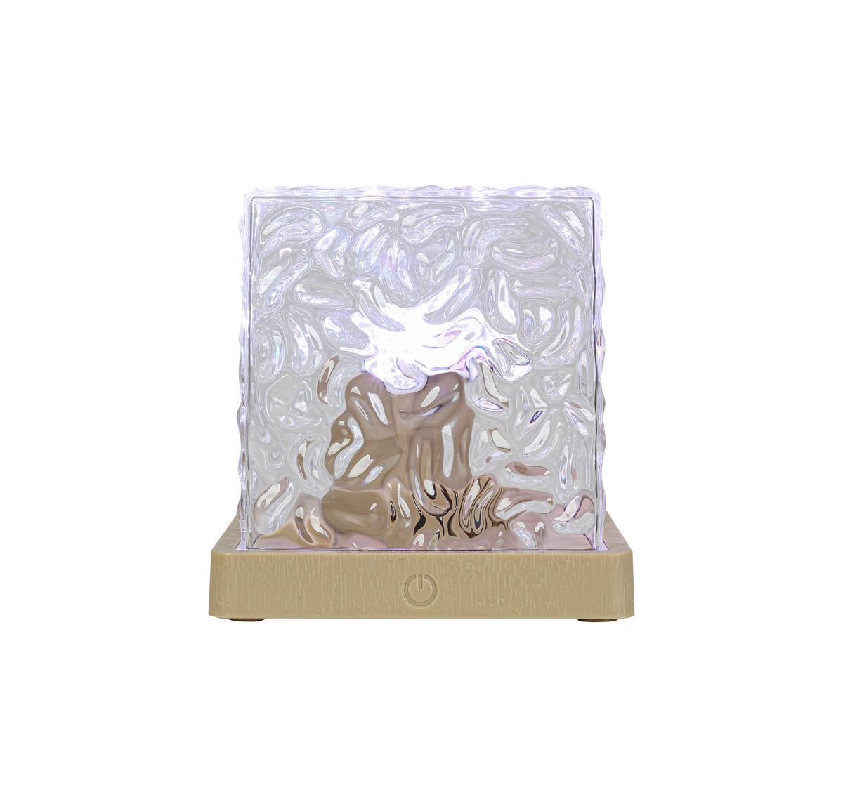 STOLNÁ LED LAMPA NIKA - priehľadné/piesková, Modern, plast (11/11/11cm) - Mömax
