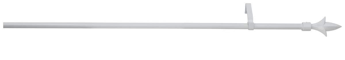 Rundstangengarnitur 1-Lfg Paul Weiß L: 130-240 cm - Weiß, KONVENTIONELL, Metall (130-240cm) - Ondega