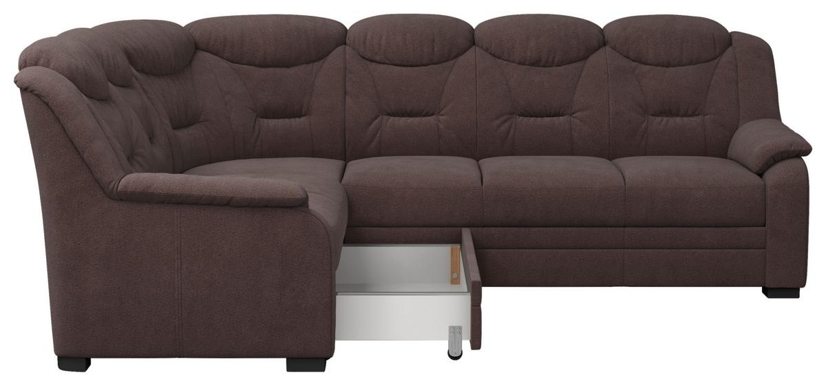 Ecksofa Marcus Braun S: 211x263 Cm - Schwarz/Braun, Basics, Textil (211/263cm) - MID.YOU
