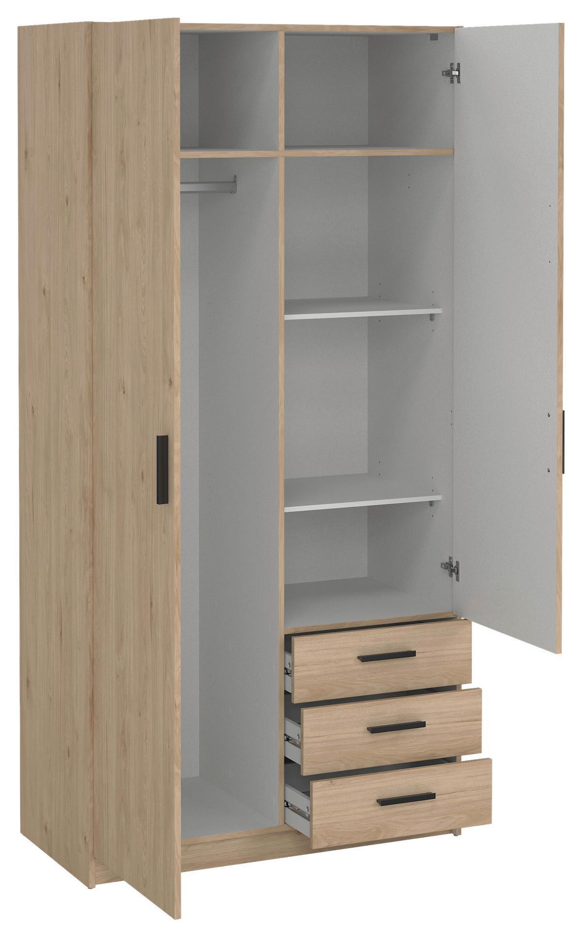 Kleiderschrank Sprint, Eichefarben,b: 98,5 cm - Eichefarben, Basics, Holzwerkstoff (98,5/200,4/49,8cm) - MID.YOU