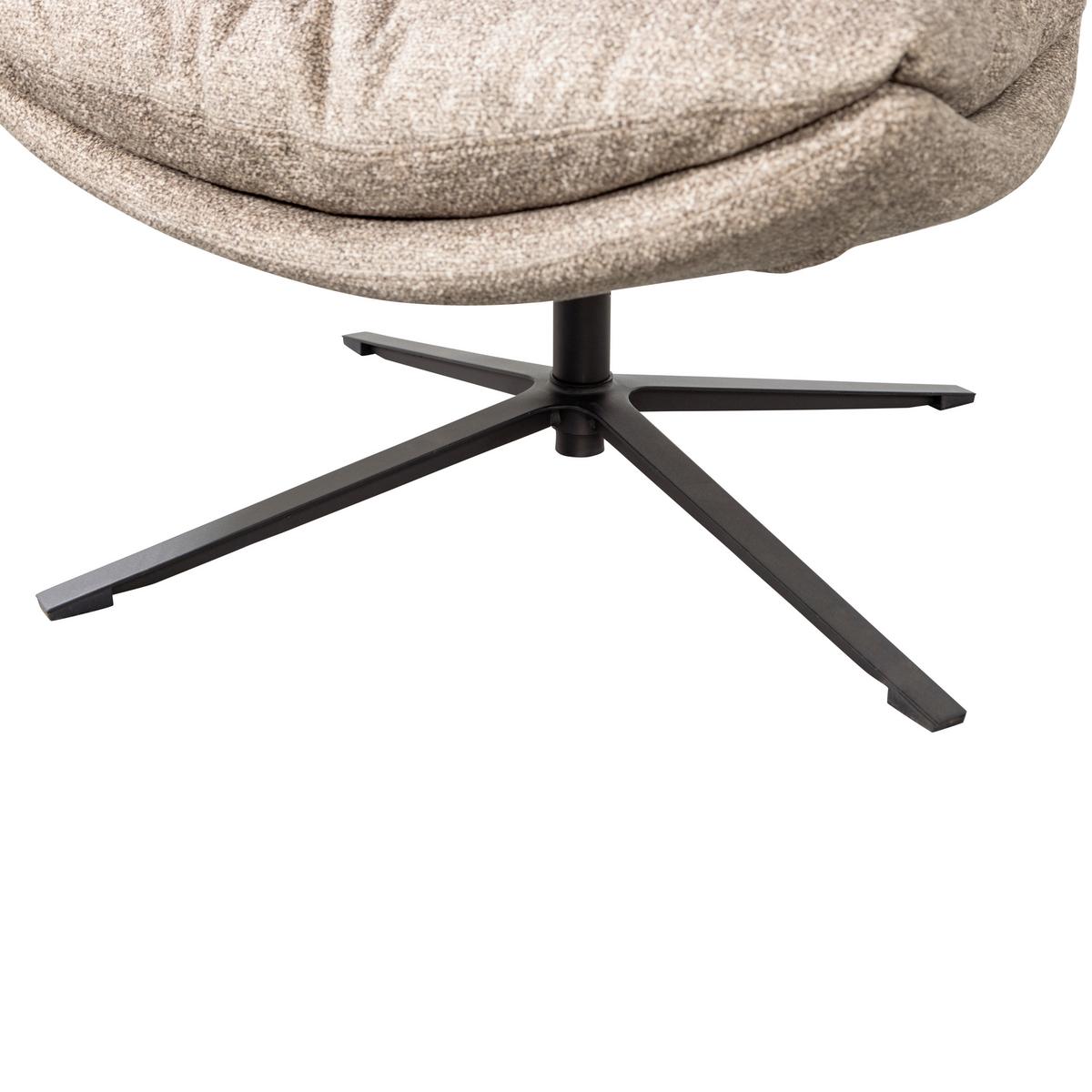 Sessel Arve Naturfarben B: 82cm - Schwarz/Naturfarben, Design, Textil (82/86/87cm) - Livetastic