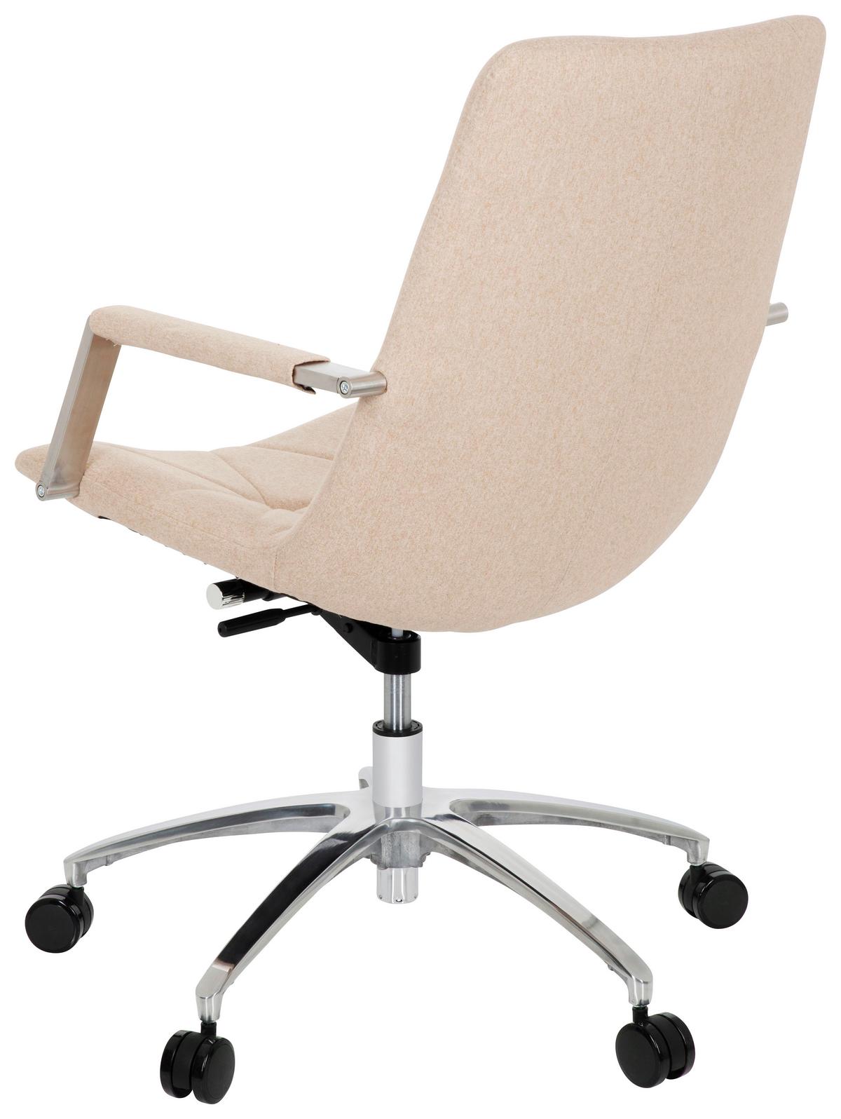 Drehstuhl Saranto II Beige - Beige/Alufarben, MODERN, Kunststoff/Textil (57/100/75cm) - MID.YOU
