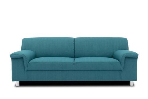 3-sitzer-sofa Jamie Rücken Echt Petrol Webstoff - Chromfarben/Petrol, KONVENTIONELL, Textil (190/72/80cm) - MID.YOU