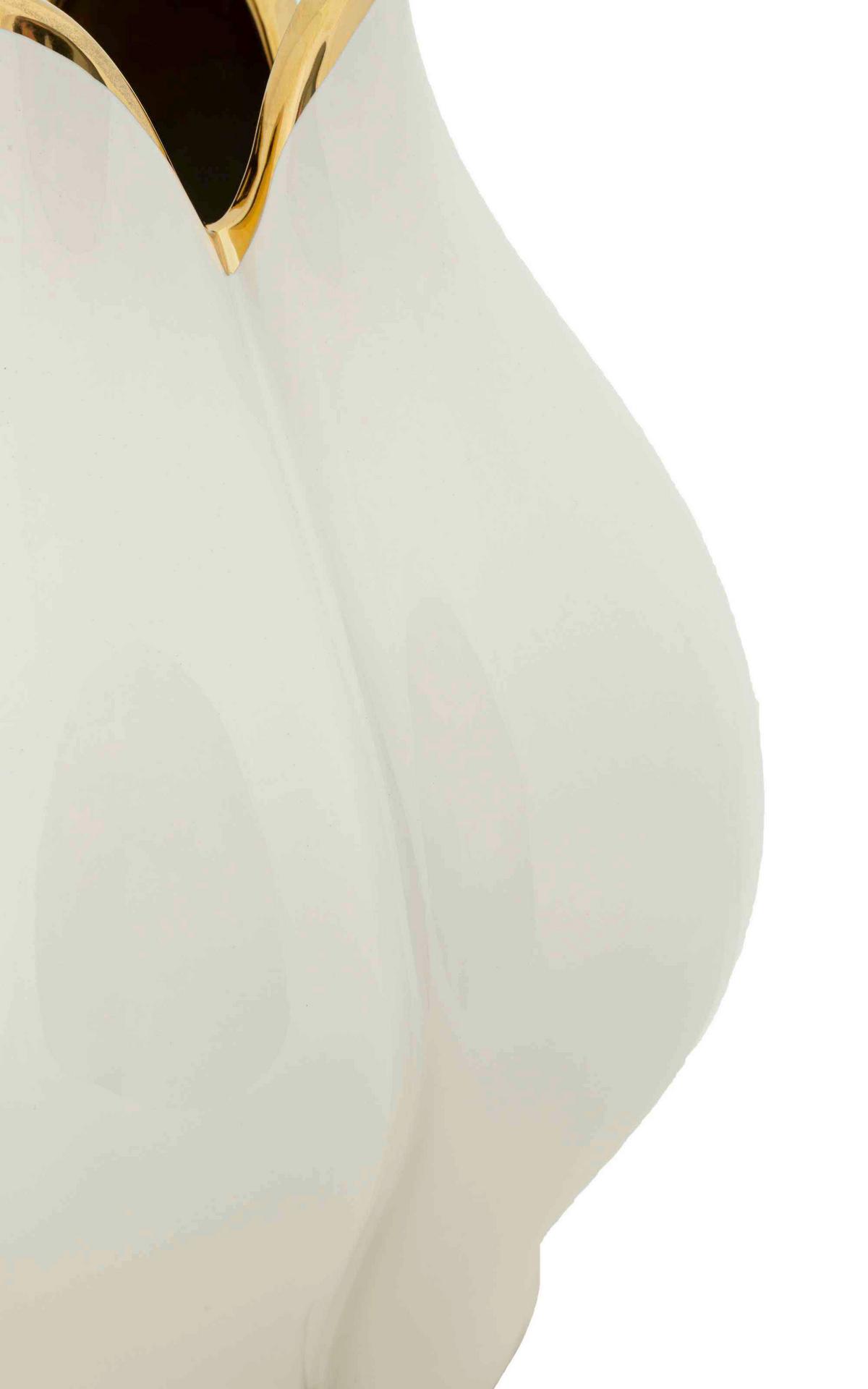 Vase Potter Weiß, Goldfarben B:23cm - Goldfarben/Weiß, Basics, Keramik (23/27.5/23cm)