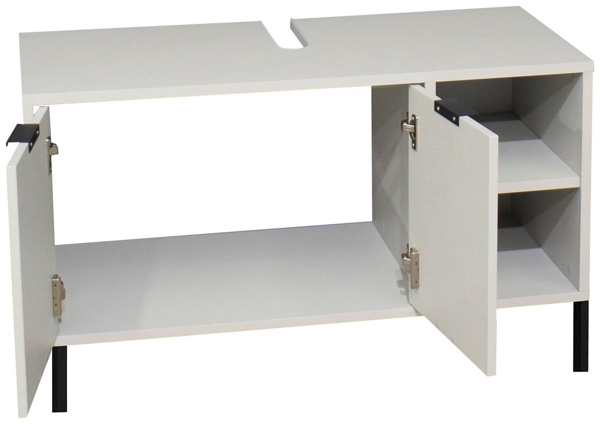 Waschbeckenunterschrank Bonnie Grau, B: 71 cm - Schwarz/Grau, MODERN, Holzwerkstoff (71/58/45cm) - Livetastic