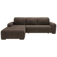 Ecksofa Vicari - Dunkelbraun/Schwarz, MODERN, Textil (292/185cm) - Livetastic