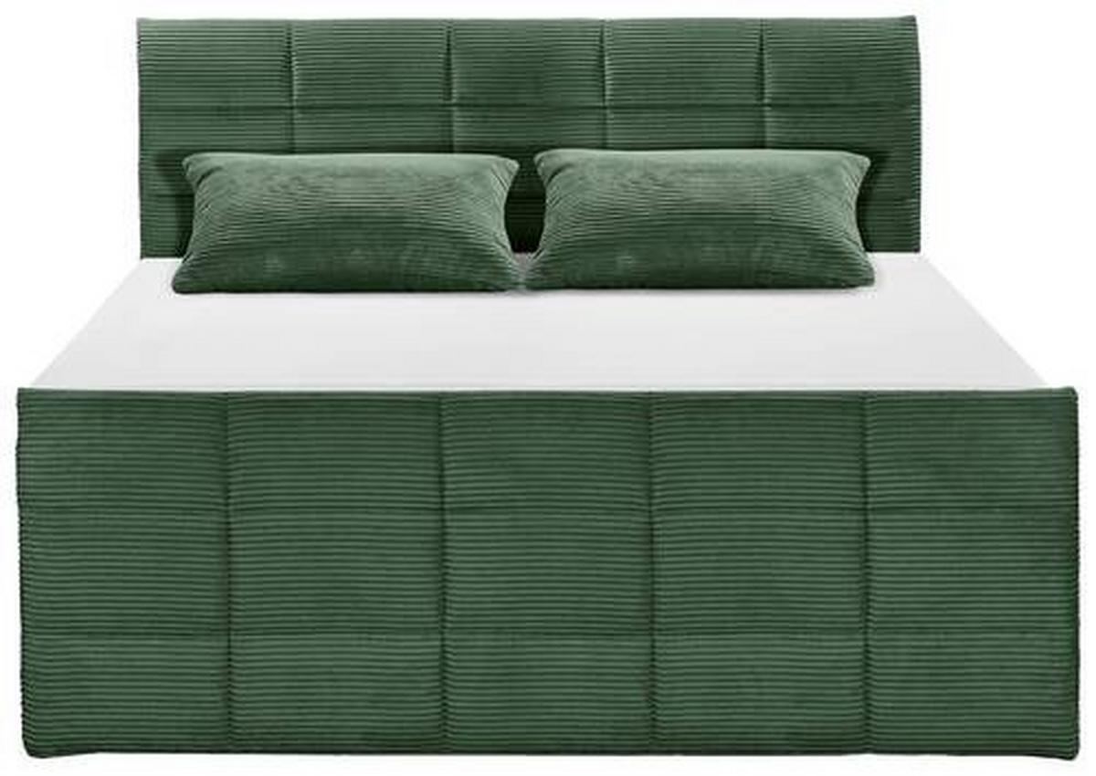 Boxspringbett Bolivia 6 - Schwarz/Olivgrün, MODERN, Holzwerkstoff/Textil (180/200cm) - MID.YOU