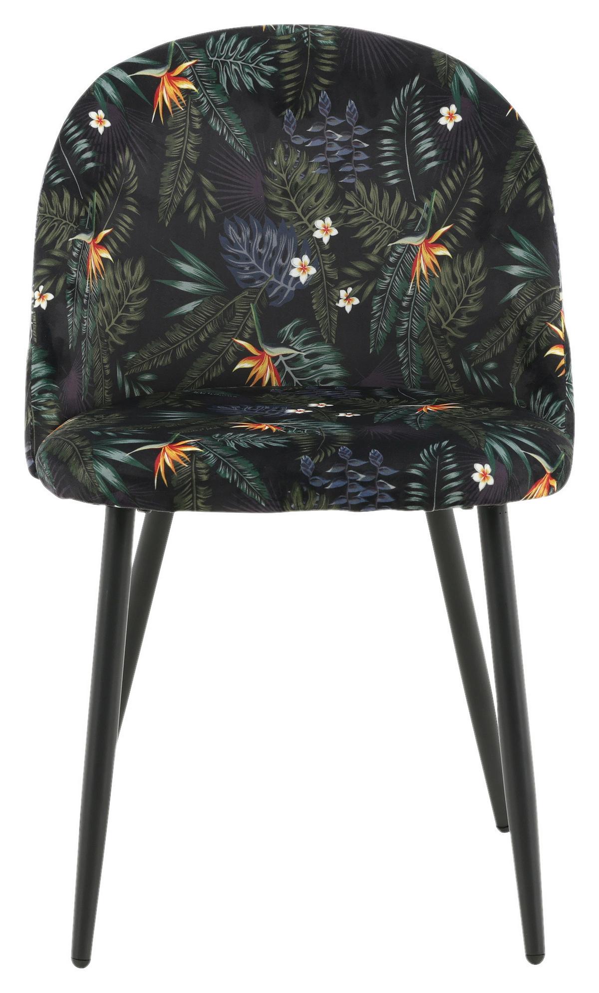 Stuhl-Set Velvet - Schwarz, Design, Textil/Metall (50/77/48cm) - Livetastic