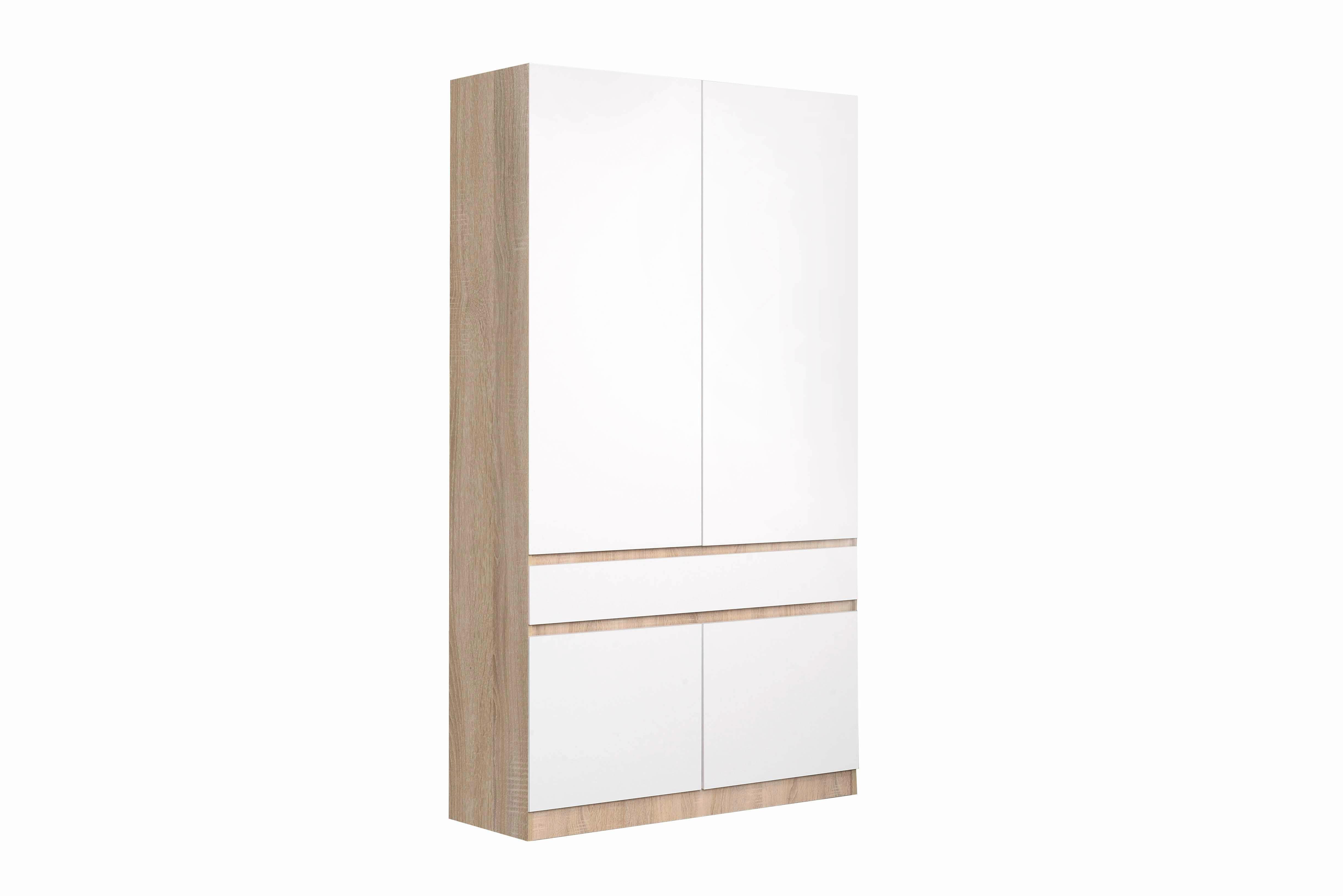 Nyílóajtós Szekrény Gen I 100/200 Cm - Sonoma tölgy/Fehér, Basics, Faalapú anyag (100/200/52cm)