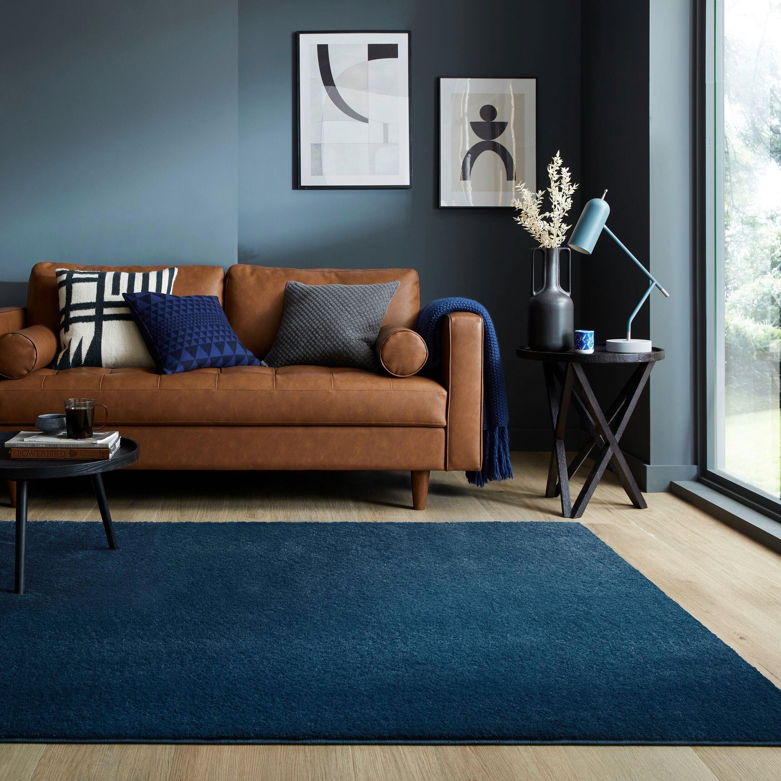 Webteppich Sheen Rug Dark Blue 200x290 - Blau, Basics, Textil (200/290cm)