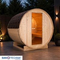 SAUNAFASS Tromsö Fichtefarben B: 180 cm - Fichtefarben, KONVENTIONELL, Glas/Holz (189/180/191,5cm) - Sanotechnik