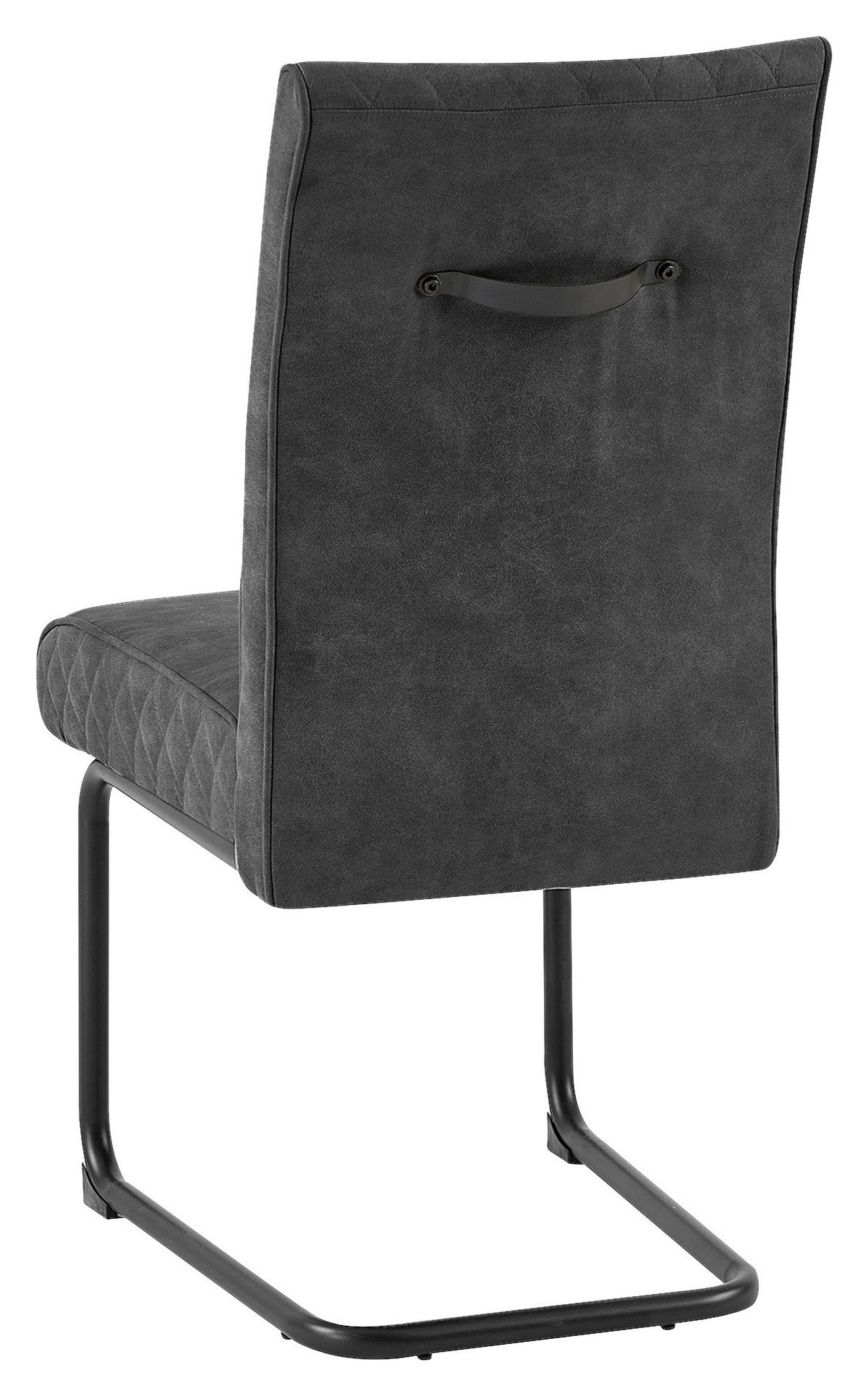 Schwingstuhl-set Maria-Xxl - Anthrazit/Schwarz, MODERN, Textil/Metall (45/95/60cm) - MID.YOU