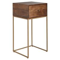 Nachtkästchen Braun Mangoholz Massiv H: 76 Cm - Goldfarben/Braun, MODERN, Holz (40/76/35cm) - MID.YOU