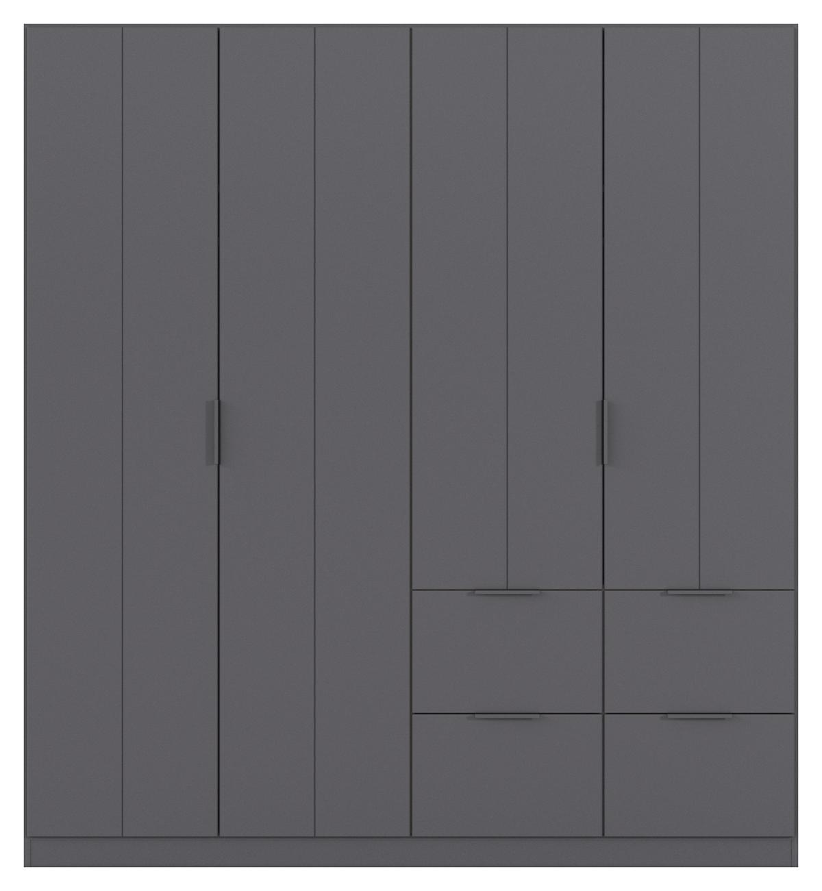 DREHTÜRENSCHRANK Ella Grau B: 181cm - Grau, MODERN, Holzwerkstoff (181/197/56cm) - Rauch Möbel