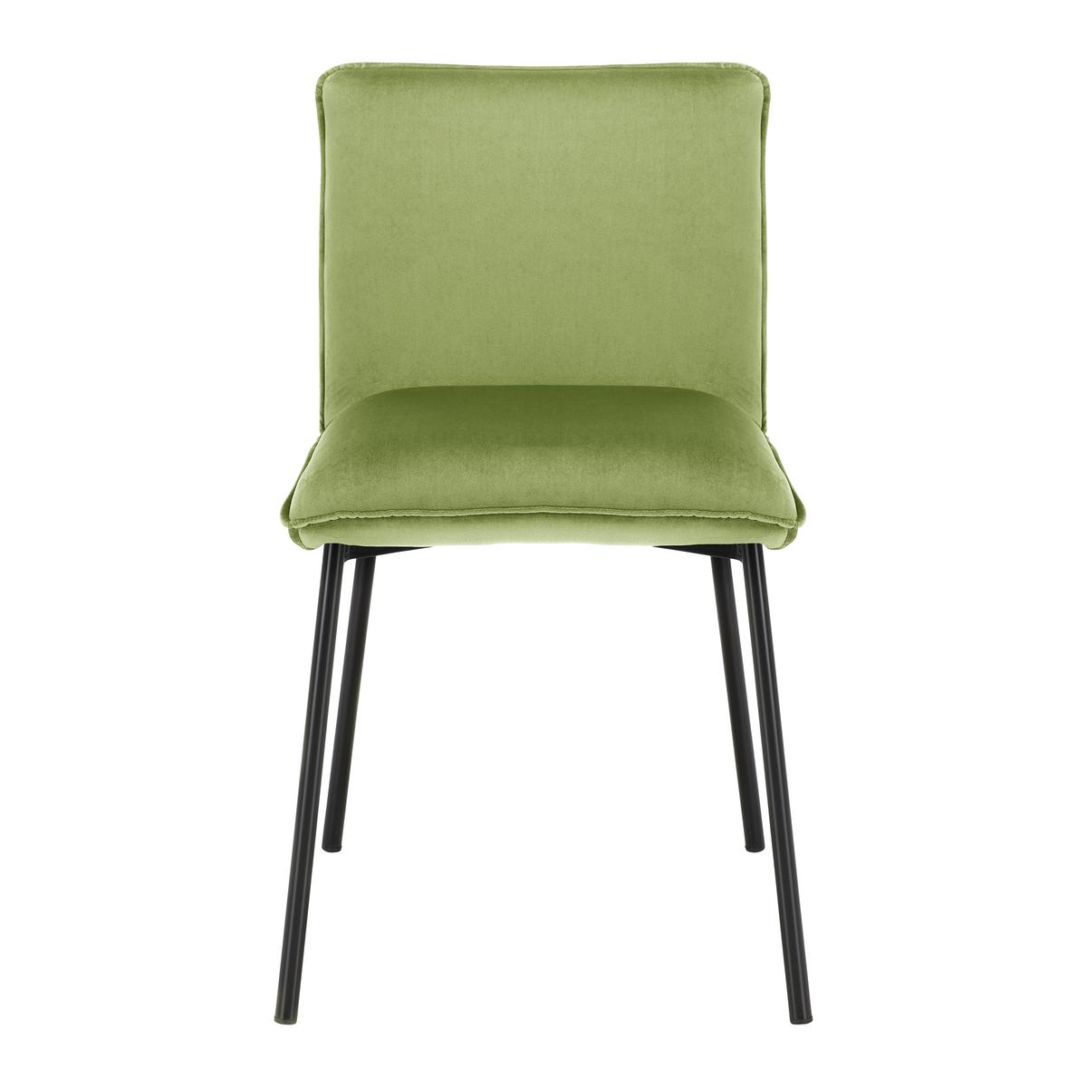 Stolička DARLA zelená - čierna/zelená, Modern, kov/drevo (49/81/55cm) - Bessagi Home