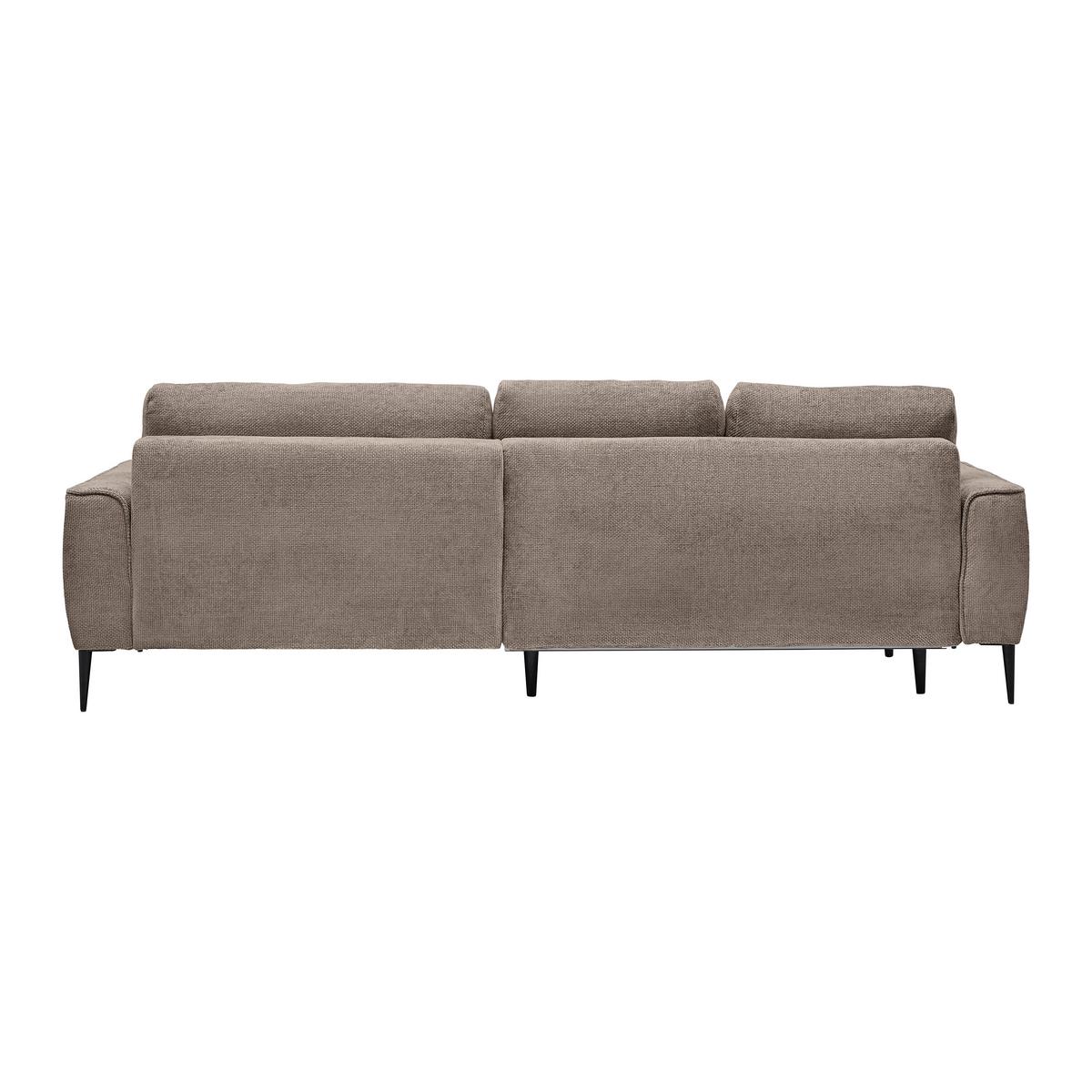 Rohová sedačka CUSTOM, pravá, béžová žinylka - černá/béžová, Moderní, kov/textil (255/164cm) - Mömax