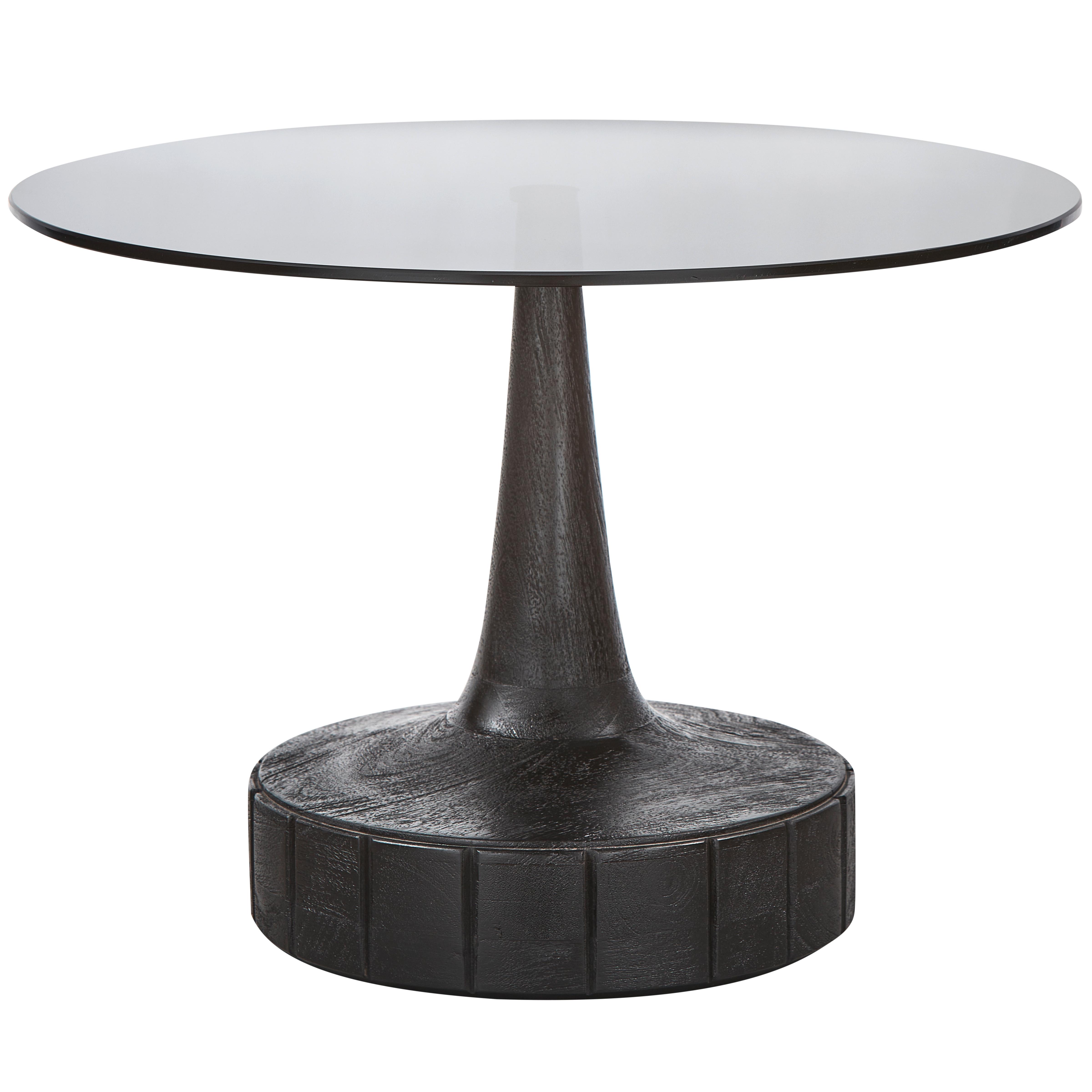 Beistelltisch Soya Schwarz L: 60 cm - Schwarz, Design, Glas/Holz (60/60/43cm) - Livetastic