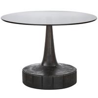 Beistelltisch Soya Schwarz L: 60 cm - Schwarz, Design, Glas/Holz (60/60/43cm) - Livetastic