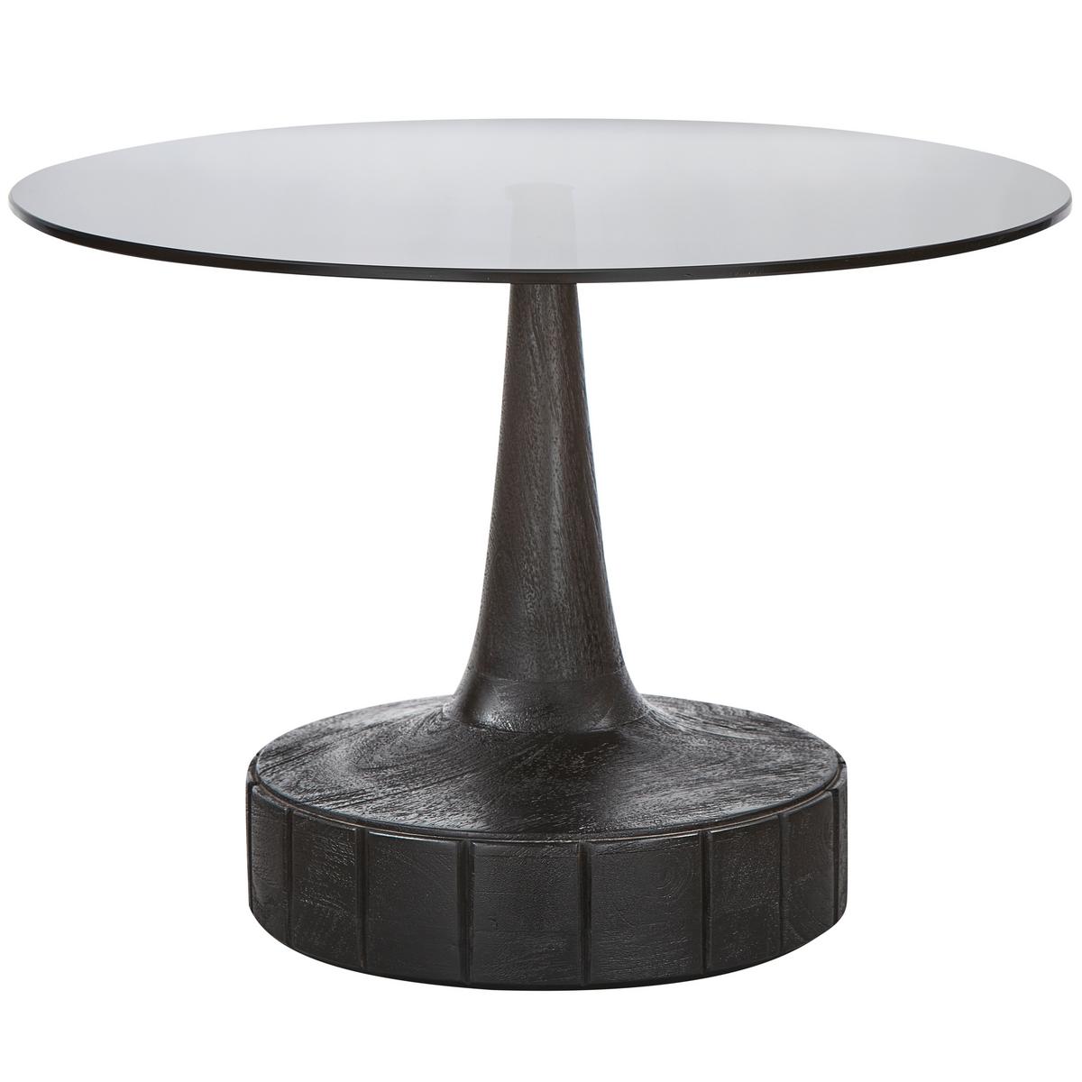 Beistelltisch Soya Schwarz L: 60 cm - Schwarz, Design, Glas/Holz (60/60/43cm) - Livetastic