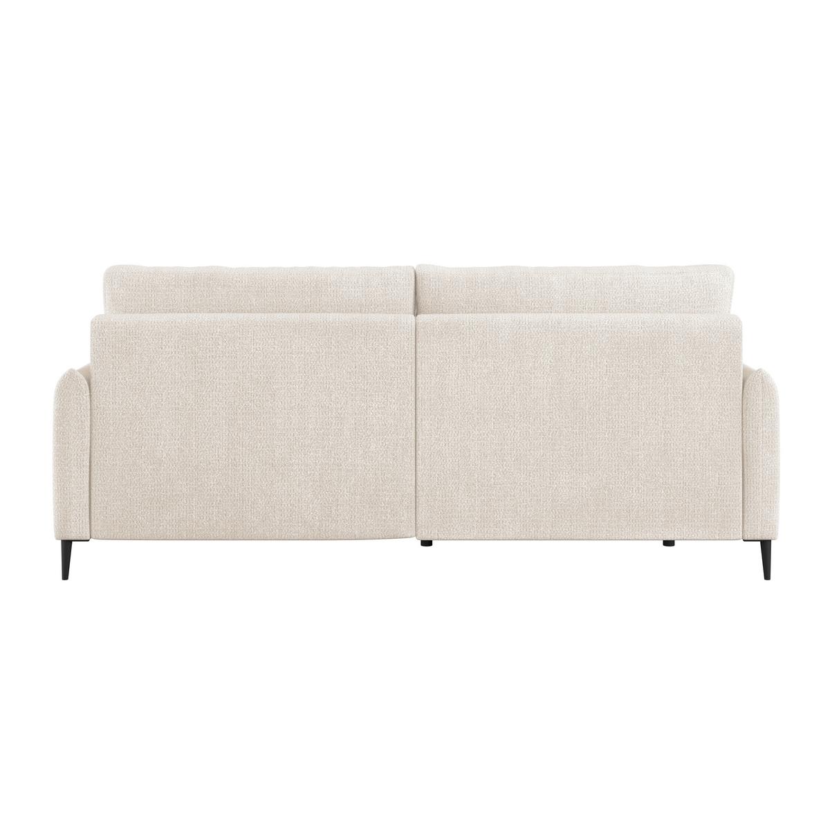 Ecksofa Polis Webstoff weiß, 221x142cm - Schwarz/Weiß, Trend, Textil (221/142cm) - Ondega