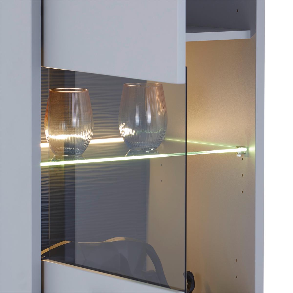 Stapelprogramm Dynamic - Hellgrau, MODERN, Glas/Holzwerkstoff (310/191/50cm)