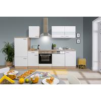 Küchenzeile ohne Geräte B: 280 cm Weiß/Eiche Dekor, Modern - Eichefarben/Weiß, Basics, Holzwerkstoff (280/200/60cm) - Respekta