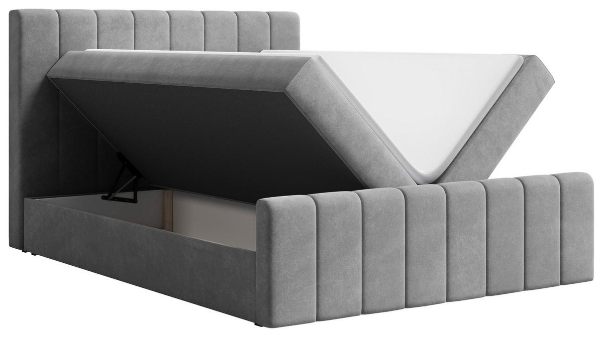 BOXBETT Lila Graphitfaren 160x200cm - Graphitfarben/Schwarz, MODERN, Holz/Kunststoff (160/200cm) - MID.YOU