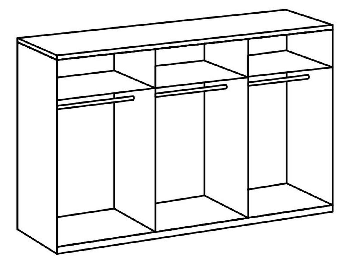 Drehtürenschrank B: 300 Cm Level, Weiß - Weiß, MODERN, Holzwerkstoff (300/216/58cm) - MID.YOU