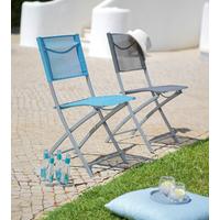 ZAHRADNÍ ŽIDLE RÜDIGER - světle šedá/antracitová, kov/textil (45/83/50cm) - Modern Living