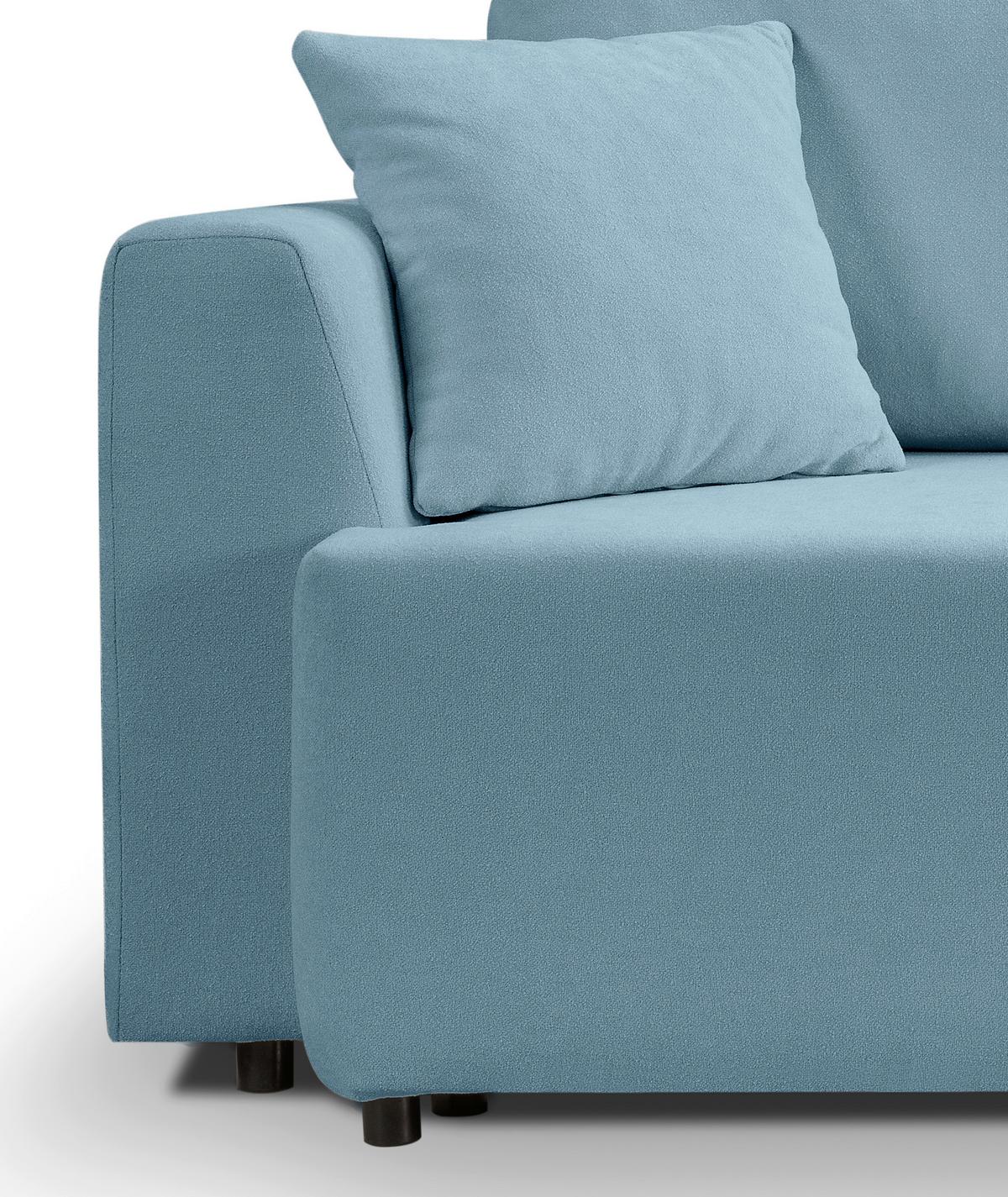 Schlafsofa Point Hellblau B: 250cm - Schwarz/Hellblau, Basics, Holz/Textil (250/95/99cm) - MID.YOU