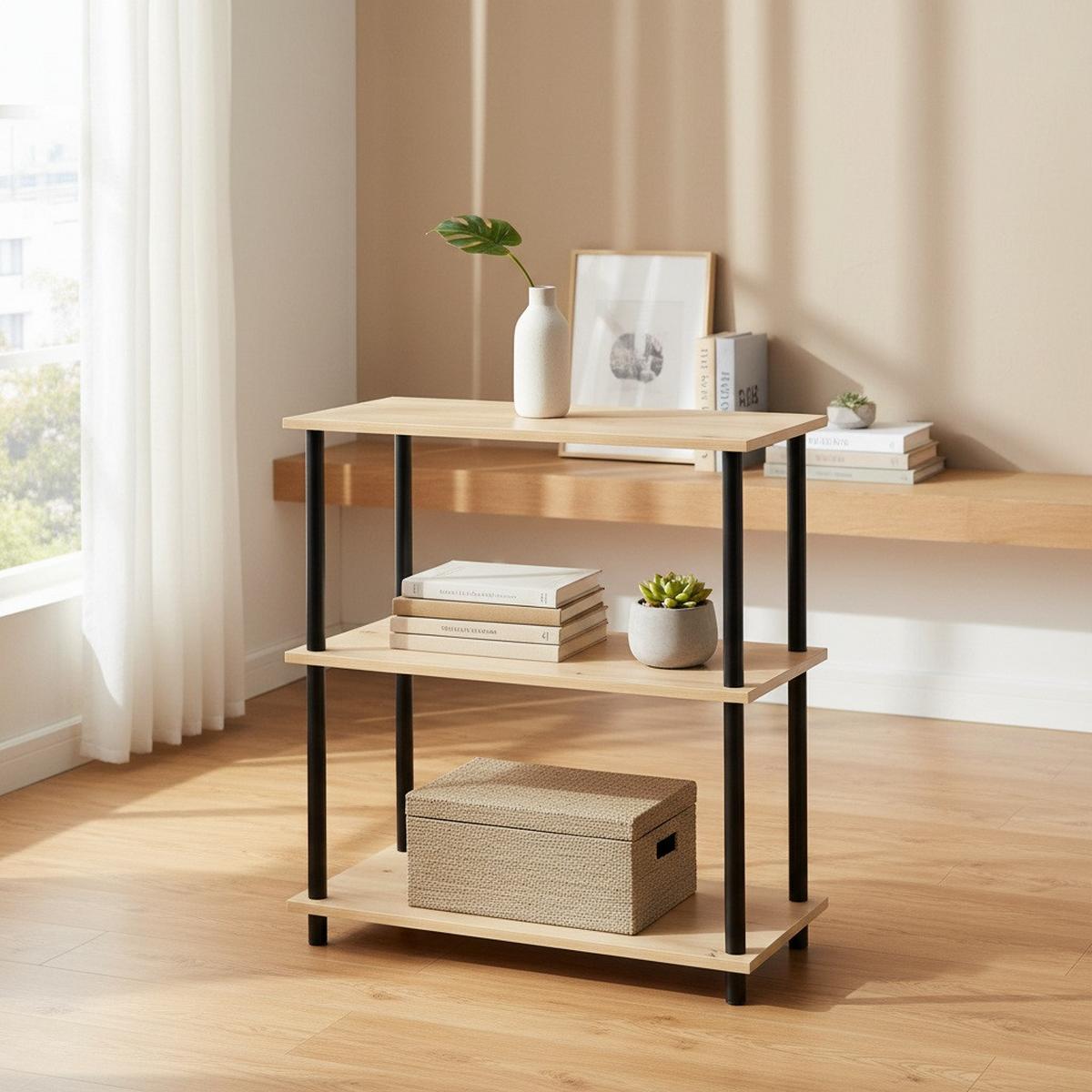 Polc Timilli *top Ár* - natúr színű/fekete, Modern, faalapú anyag/fém (60/76/30cm) - Best Price