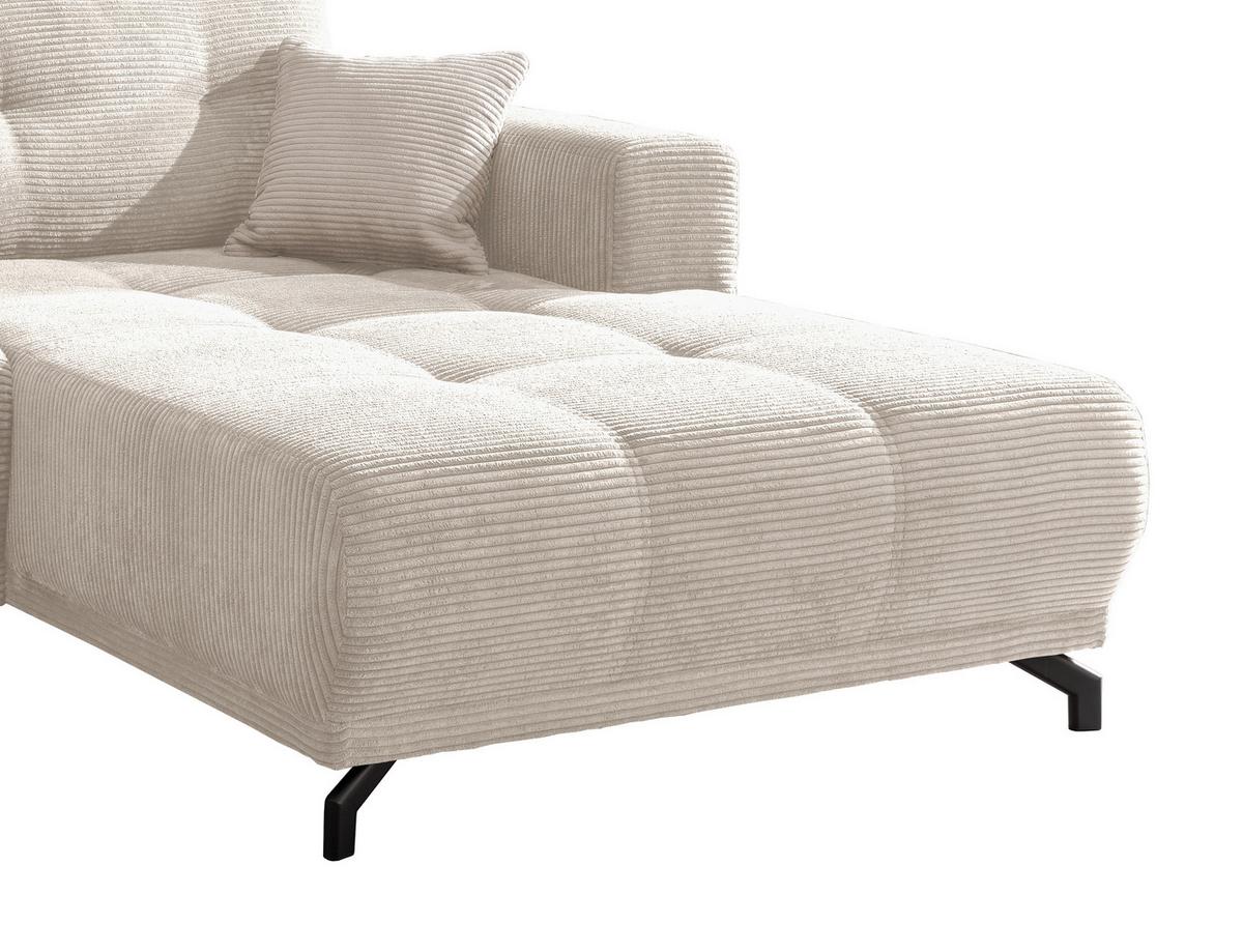 Ecksofa Mit Liegefunktion Restato Beige Cord - Beige/Schwarz, MODERN, Holz/Textil (246/177cm) - MID.YOU