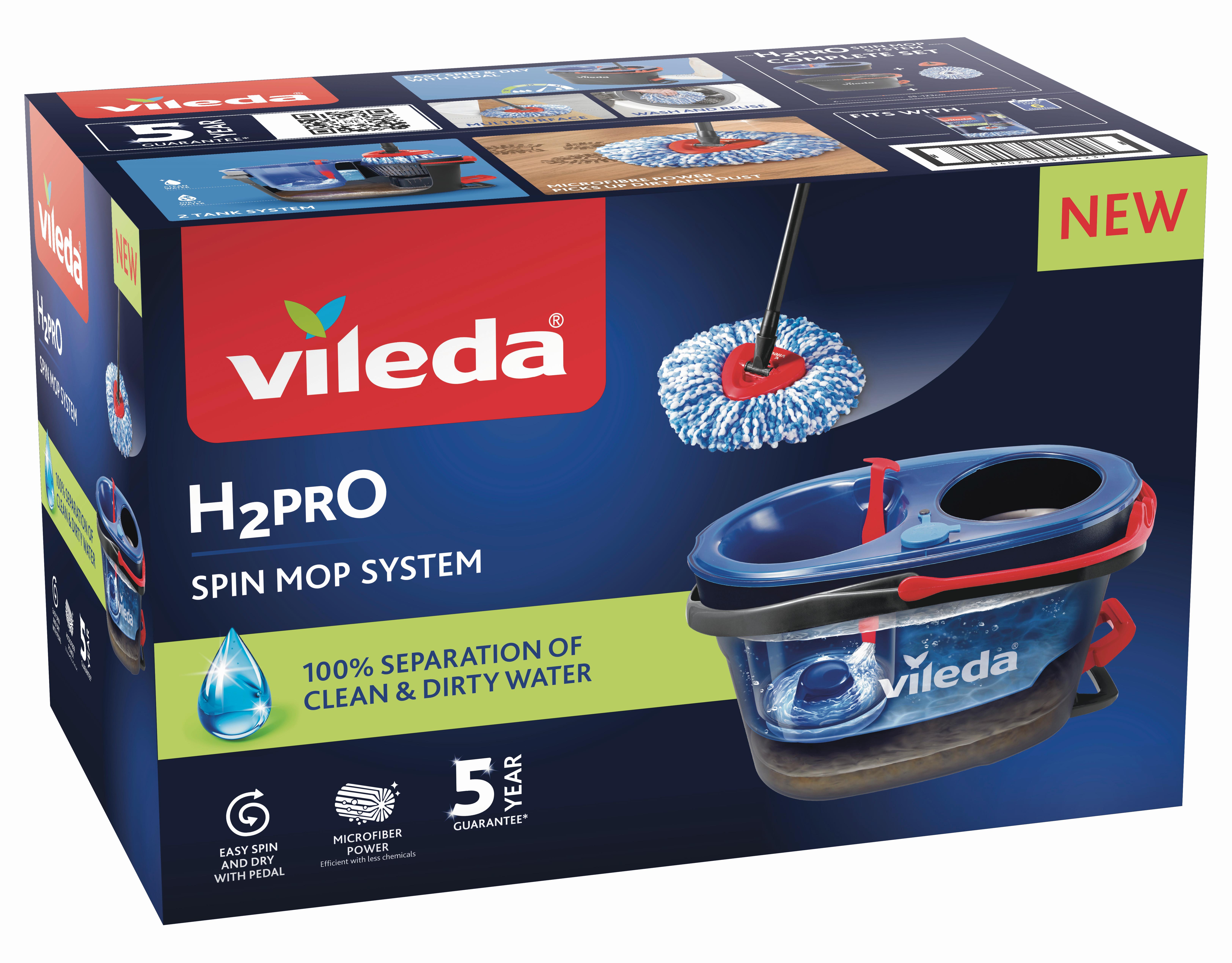 Sada na uklízení H2PrO VILEDA H2PRO TŘÁSŇOVÝ MOP - vícebarevná, Basics, kov (30/32/49.5cm) - Vifian 