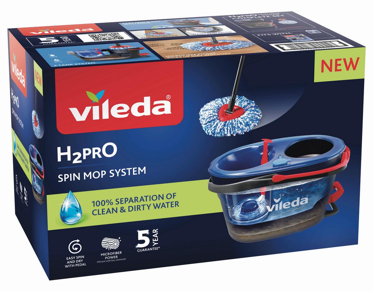 Čistiaca sada H2PrO VILEDA H2PRO STRAPCOVÝ MOP - viacfarebná, Basics, kov (30/32/49.5cm) - Vifian 