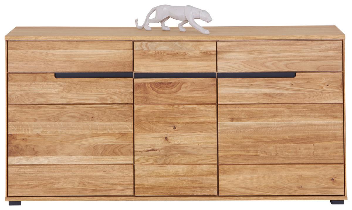 Sideboard Lola Giga S 3996 - Wildeiche/Schwarz, KONVENTIONELL, Glas/Holz (162,5/82,5/40,5cm)