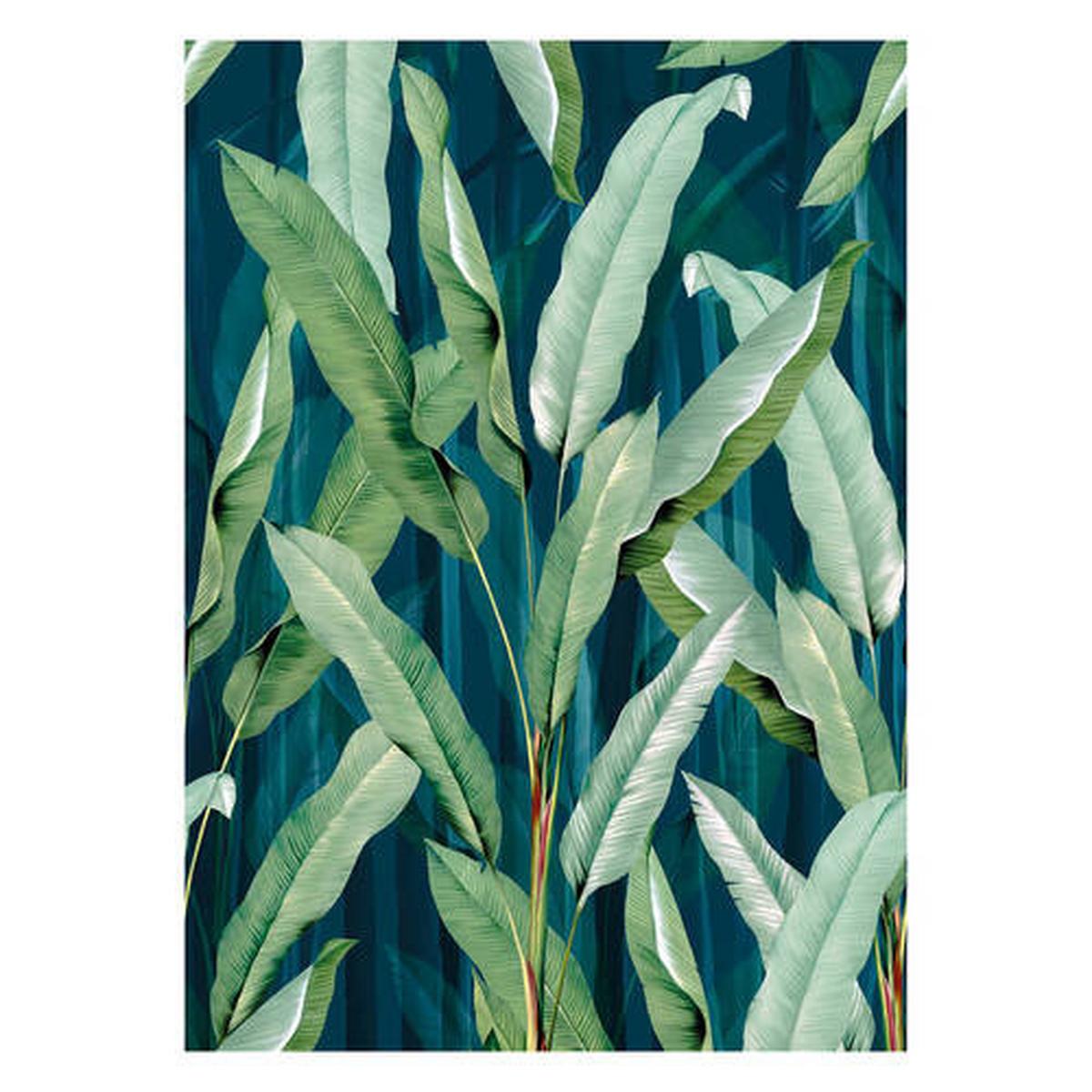Fototapete Green Leavs - Dunkelgrün/Grün, Basics, Papier/Kunststoff (200/280cm)