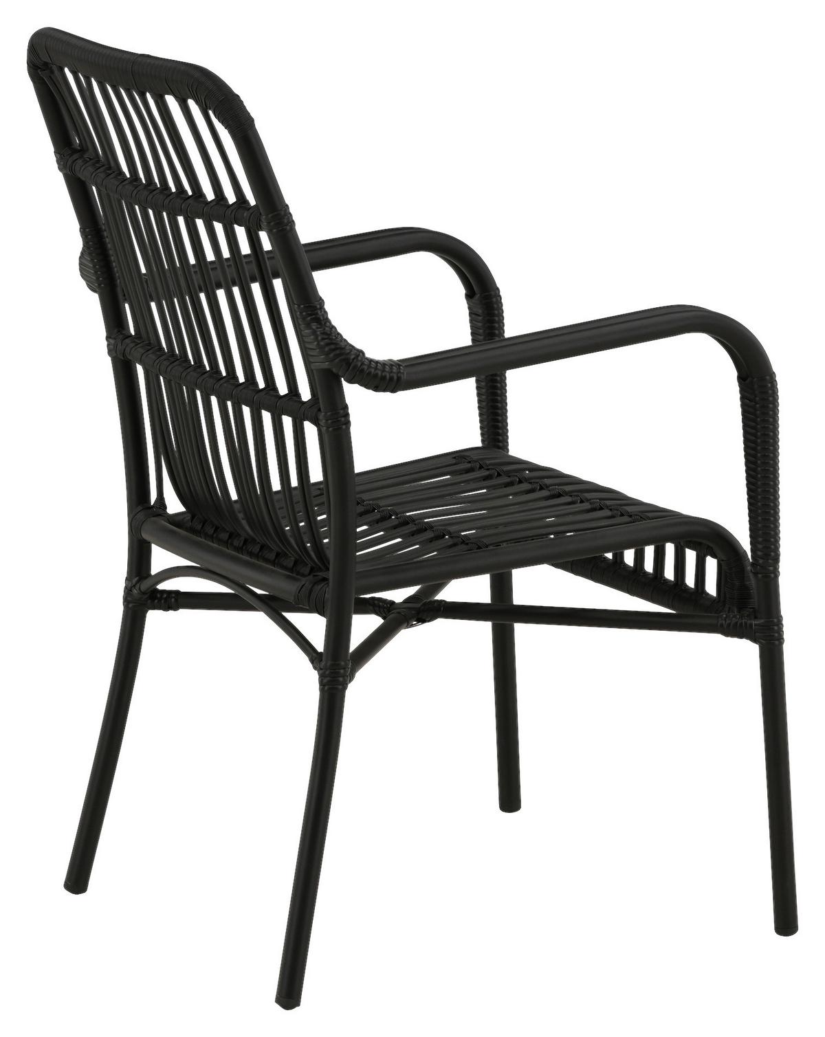 Loungesessel Rizal - Schwarz, KONVENTIONELL, Kunststoff/Metall (57/90/64cm) - Gardenson